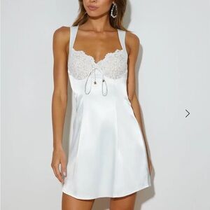 Selfie Leslie White Lace Detail Chemise